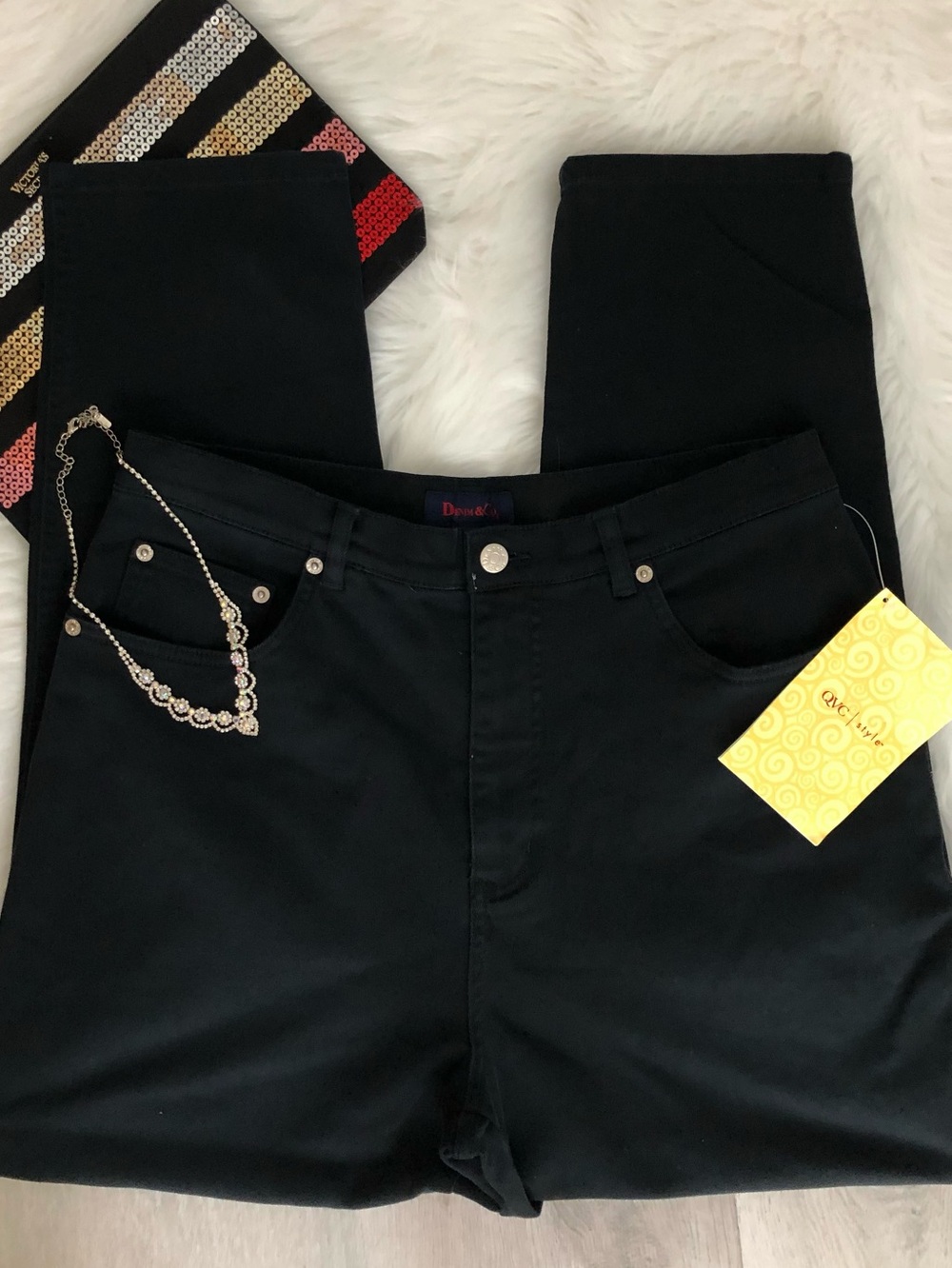 NWT Denim & Co. Black Stretch Jeans Size 16